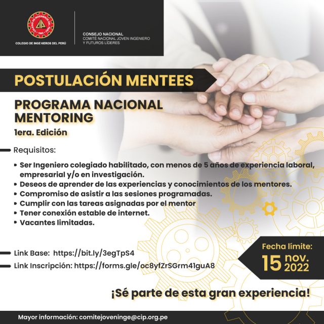 PROGRAMA NACIONAL MENTORING 1er Edición POSTULACIÓN A MENTEES